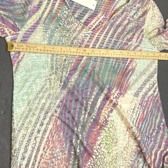 Soft Surroundings Boho Multi Mixed Print Geometric Knit Blouse Size M NWT - Picture 5 of 12
